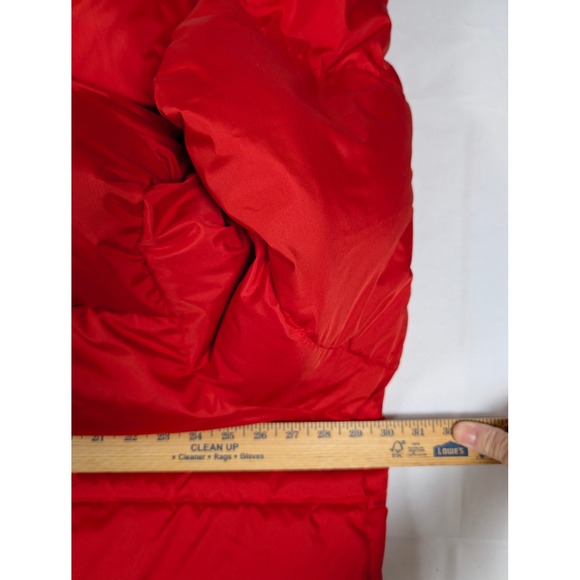 Old Navy XXL Long Blanket D Puffer Coat Robbie Red Water Resistant Hooded 805303 - Picture 7 of 7